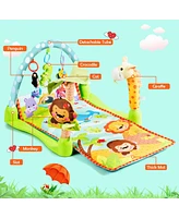 Hongge 4-in-1 Baby Play Gym Mat with 3 Hanging Educational Toys