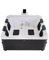 M Spa MSpa Oslo 6 Person Squared Hot Tub with Hydro Massage Jets Plus and Led Strip