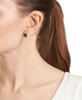 Malachite & Cubic Zirconia Cluster Stud Earrings in 14k Gold-Plated Sterling Silver