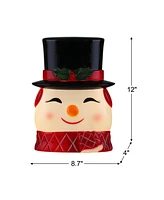 Mr. Christmas 12" Blow Mold Lit Snowman Tree Topper