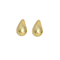 Sohi Women's The Small Dented Teardrop Stud Earrings