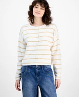 And Now This Women's Striped Button Front Cardigan