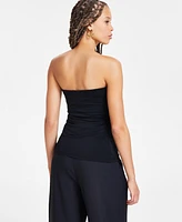 Bar Iii Women's Strapless Knit Crepe Top, Exclusively at Macy's