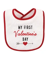 Hudson Baby Infant Unisex Cotton Terry Drooler Bibs with Fiber Filling 10pk, Holiday Birthday, One Size