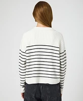 French Connection Women's Vhari Striped Collared Long Sleeve Sweater