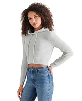 Steve Madden Women's Hidra Cropped Hoodie Sweater