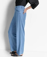 Dkny Women's Center-Piped Wide-Leg Mid-Rise Jeans