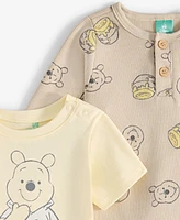 Disney Baby Boys Winnie-the-Pooh Bodysuit, Thermal Henley Top & Pants, 3 Piece Set