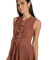 Calvin Klein Women's V-Neck Ruffle-Front Sleeveless Dress