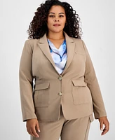 Tahari Asl Plus Size Two-Button Jacket