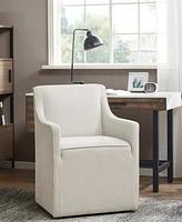 Madison Park Charlotte 24.5"W Skirted Dining Arm Chair with Casters