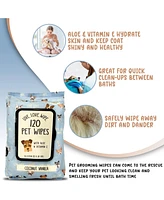 Precious Tails 120pc. Live. Love. Scented Wipe, Pet Wipes for Dogs, Dog Grooming Wipes, Puppy Cleaning Deodorizing Paws, Butt, Body