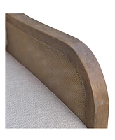 Martha Stewart Collection 28" Wood Morgan Wide Cane Accent Chair with Removable Back Cushion