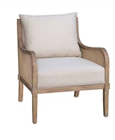 Martha Stewart Collection 28" Wood Morgan Wide Cane Accent Chair with Removable Back Cushion