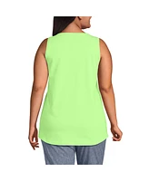Lands' End Women's Plus Size Supima Cotton Tunic Tank Top