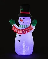 Mr. Christmas 10 ft. Outdoor Merry Snowman Lit Inflatable