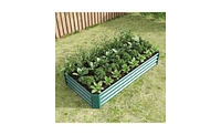 Slickblue Metal Raised Garden Bed for Outdoor Plants, Vegetables, and Flowers - Rectangular Planter