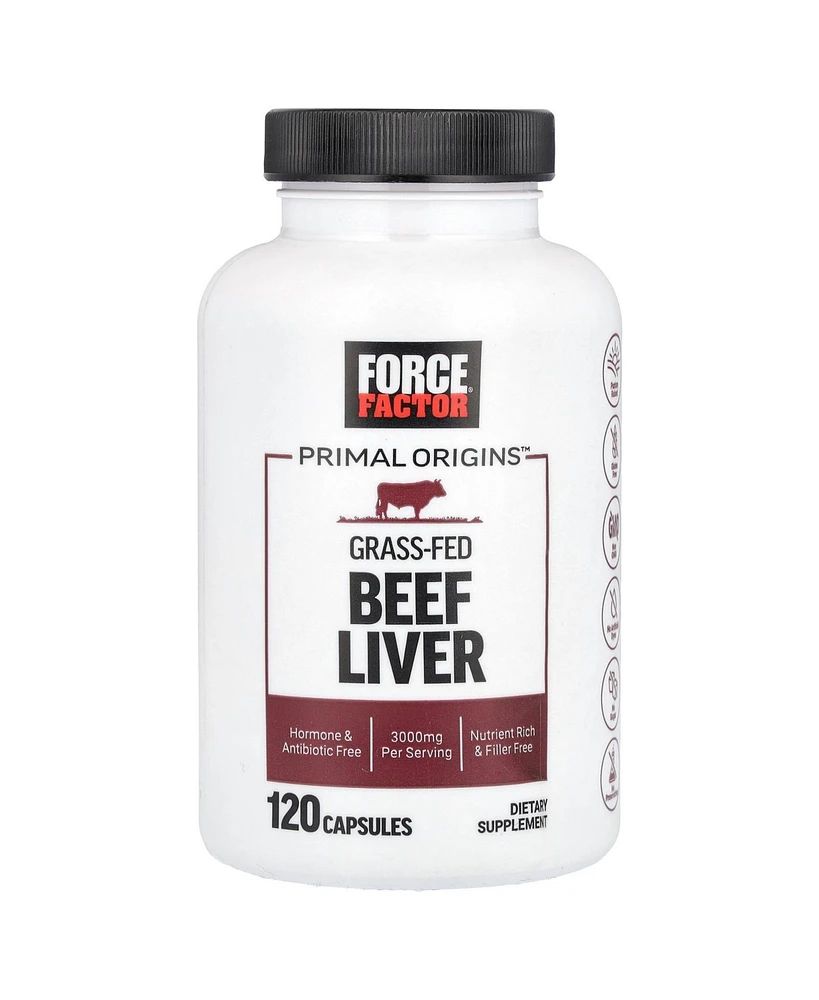 Force Factor Primal Origins Grass-Fed Beef Liver 3 000 mg