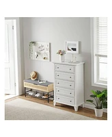 gaomon Chest Of Drawers, 5-Layer Dresser For Bedroom, Living Room, Entryway And Closet, Chest Of Drawers With Metal Handles, Tv Stand