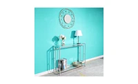 Slickblue Toughened Glass Panel Console Table