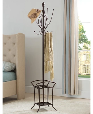 Kings Brand Furniture Matisse 8-Hook Bronze Metal Coat Rack Stand