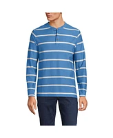 Lands' End Men's Long Sleeve Textured Herringbone Henley