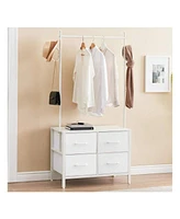 gaomon Clothing Rack With 4/6 Drawers, Freestanding Closet Organizer, Clothes Stand Dresser With Steel Frame & Wooden Top