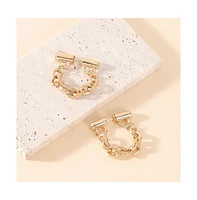 Sohi Women's The Chain Bar Hoop Earrings