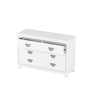 gaomon 6 Drawer Double Dresser, Dresser Closet With Anti-Tip Devices, Metal Handle, Modern Wide Chest Of Drawers, Large Storage Cabinet For Bedroom