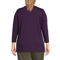 Lands' End Women's Plus 3/4 Sleeve Cotton Supima Tunic