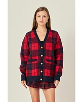 English Factory Women's Check Cardigan