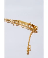 Aria Gemstone Pendant Necklace and Figaro Chain Layering Set