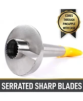 Zulay Kitchen Pineapple Corer and Slicer Tool - Pineapple Cutter With Sharp Built-in Blade & Detachable Handle