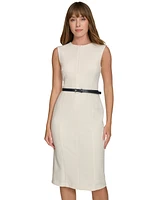 Tommy Hilfiger Women's Jacquard Belted Sheath Dress