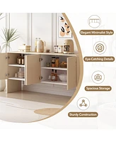 Slickblue 60" Minimalist Sideboard with 4 Doors and Rebound Device for Spacious Living Room & Entryway Storage