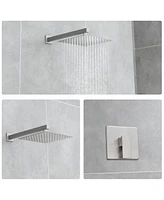 Flynama Wall Mounted 10 in. Rain Shower Head Faucet with Valve