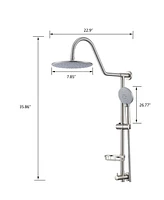 Flynama 5 -Spray Patterns 8 in. Rain Wall Mount Dual Shower Heads with Handheld Shower System