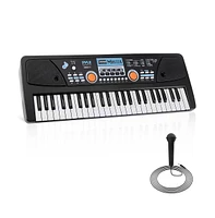 Pyle 49-Key Digital Karaoke Keyboard - Portable Electronic Piano with Rechargeable Battery & Microphone (PKBRD4113)