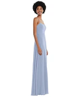 Women's Scoop Neck Convertible Tie-Strap Maxi Dress with Front Slit