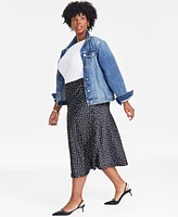 On 34th Trendy Plus Printed A-Line Slip Skirt, Exclusively at Macy's