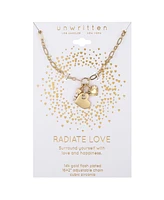 Unwritten Cubic Zirconia Key and Heart Link Pendant Necklace