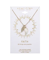 Unwritten Crystal and Mother of Pearl Wing Pendant Necklace