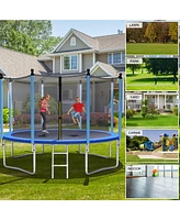 Gymax 14FT Jumping Exercise Recreational Bounce Trampoline for Kids W/Safety Enclosure