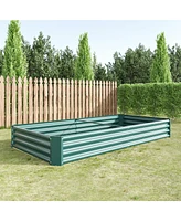 Slickblue Metal Raised Garden Bed Kit – 7.6x3.7x0.98ft Planter for Flowers, Vegetables, and Herbs