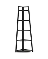 Tribesigns 5 Tier Industrial Corner Bookshelf Bookcase,70 inch Tall Shelf,Industrial Ladder Shelf Plant Stand