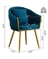 Boyel Living Handwoven Modern Casual Chairs Universal Foot Nails Metal Chair Legs with Pillow