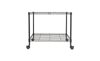 Slickblue Single Tier Metal Rolling Mobile File Cart Convenient Storage Solution on Wheels