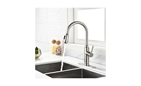 Slickblue Single Handle High Arc Pull-Out Kitchen Faucet Stainless Steel Sink Faucet with Pull-Down Sprayer