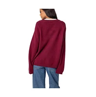 Edikted Women's Martha Oversized V Neck Sweater