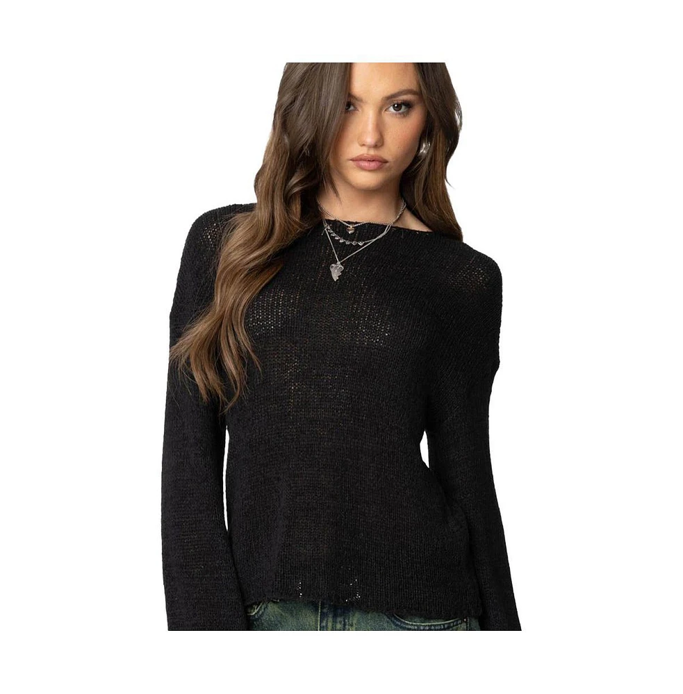 Edikted Women's Drop Shoulder Light Knit Sweater